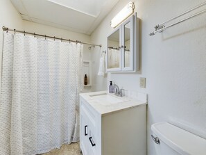 Hair dryer, towels