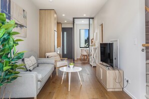 Apartment, 2 Bedrooms | Living area - Fresh Grey Lynn 2BR unit w/ Patio by Zodiak Stays (Auckland)