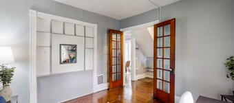 3 Miles from Airport, this 4 BR home offers retreat for a group of 8 guests