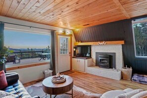 TV, fireplace, offices - Cedar Mountain Lodge | Hot Tub, Views & Wildlife (Evergreen)