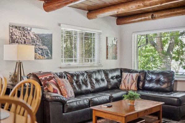 TV, fireplace, offices