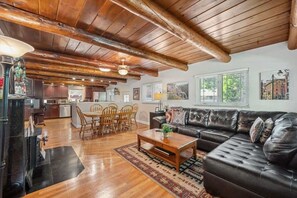 TV, fireplace, offices