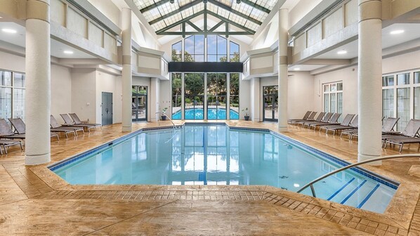 Indoor pool, outdoor pool - 2-Bedroom Villa at Marriott's Barony Beach Club Oceanfront Resort in Hilton Head (Hilton Head Island)