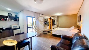 Apartment | 1 bedroom, laptop workspace, blackout drapes, iron/ironing board - Coruja Imob - Flat Crystal Place (Goiania)