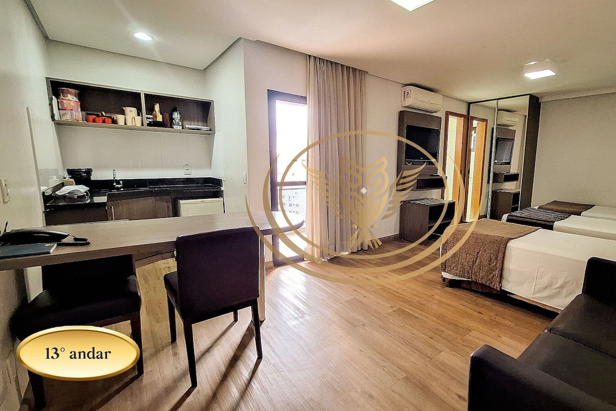 Departamento Grand | 1 habitación, espacio para trabajar con laptop y cortinas blackout