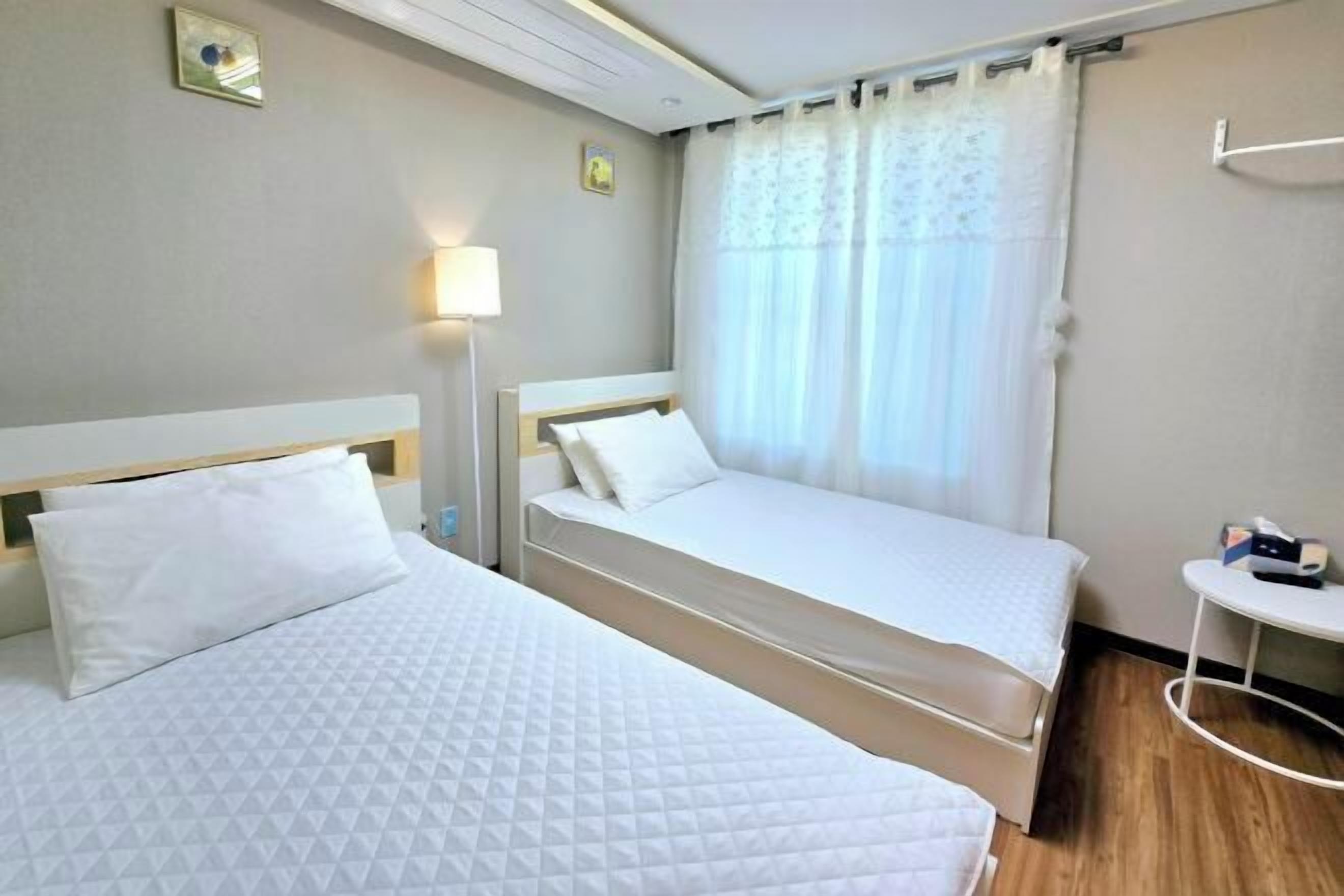 Hypo-allergenic bedding, desk, laptop workspace, soundproofing