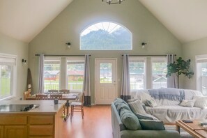 TV, fireplace, DVD player, table football