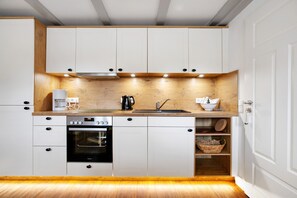 Fridge, oven, stovetop, dishwasher