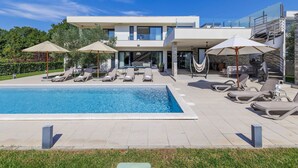 Pool - Wonderful private villa with WIFI, private pool, A/C, hot tub, TV, terrace and pets allowed (Umag)