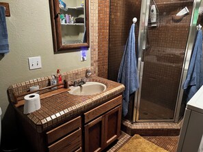 Dusche, Haartrockner, Bidet, Handtücher