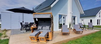 Skipper Galerie - infrared sauna, fireplace, bathtub, large terrace, beach chair