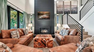 TV, fireplace, offices