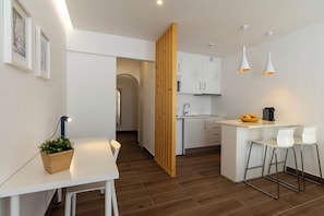 Mini-fridge, microwave, stovetop, espresso maker