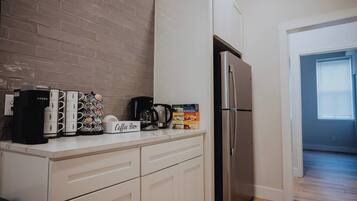 Dedicated coffee and tea station in the kitchen