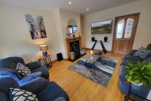 Cozy living room with smart TV