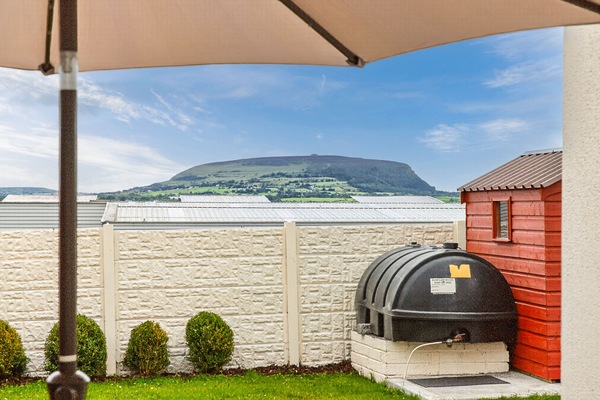 Backyard Outdoor Living Area with view of Knocknarea Mountain