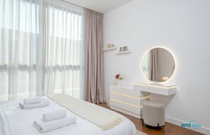 2 slaapkamers, lakens van Egyptisch katoen, luxe beddengoed