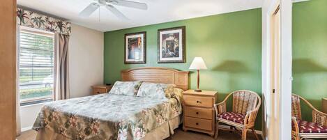 2 bedrooms, desk, iron/ironing board, travel crib