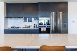 Luxury Villa, Patio, Sea View | Private kitchen | Full-sized fridge, microwave, oven, stovetop