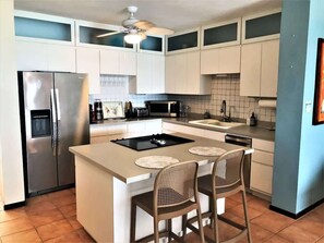 Fridge, microwave, oven, stovetop - #17 REAL Beachfront 3BR Retreat @ Isabela Beach Ct (Isabela)