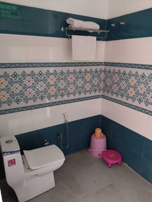 Slippers, towels, soap, shampoo