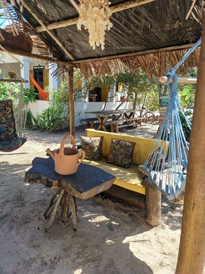 Terrace/patio - Beachfront House (Ponta da Areia)