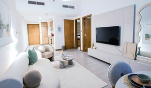 Living area - Elegance 1BR Luxury at Missoni  (Dubai)