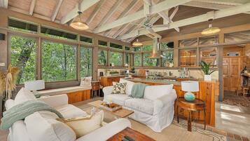 TV, fireplace, video games, DVD player