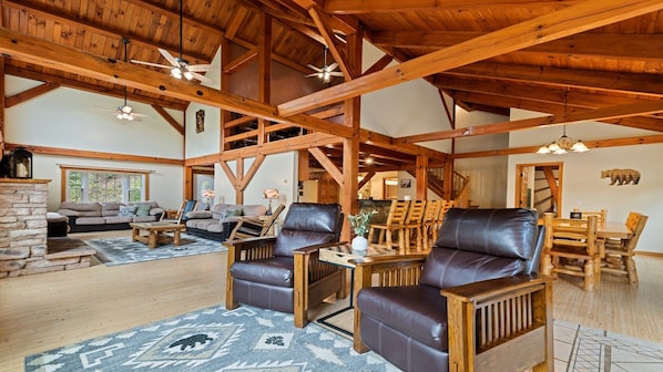 Smart TV, fireplace, video games