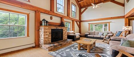 Smart TV, fireplace, video games