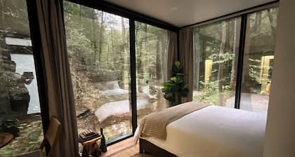 “Glass House” #1 - Modern Mirror Home w/ Hot-tub