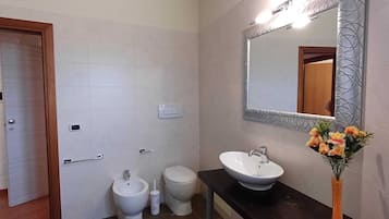 Haartrockner, HandtĂŒcher, Seife, Toilettenpapier