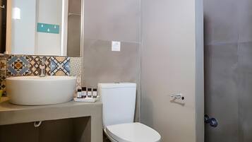 Ducha, secador de pelo y toallas