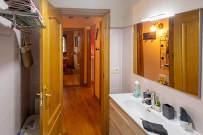 Shower, hair dryer, towels - Country House 'Matxingonea 2' with Mountain View, Private Garden and Wi-Fi (Leorlas)