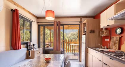 Chalet 'Gites Les Casots' with Shared Pool, Private Terrace and Air Conditioning