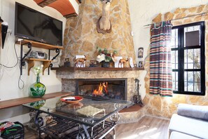 Televisión, chimenea y tenis de mesa 