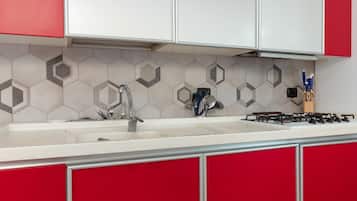 Fridge, oven, stovetop, dishwasher