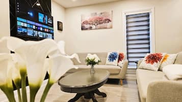 Smart TV, fireplace
