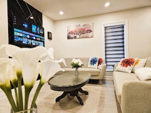 Smart TV, fireplace