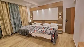 Laptop workspace, cots/infant beds, free WiFi, bed sheets