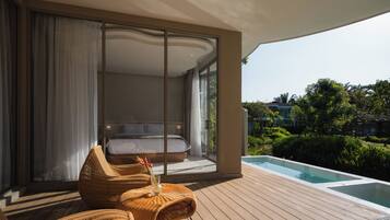 One Bedroom Premium Villa | Bathroom | Separate bathtub and shower, hair dryer, slippers, towels