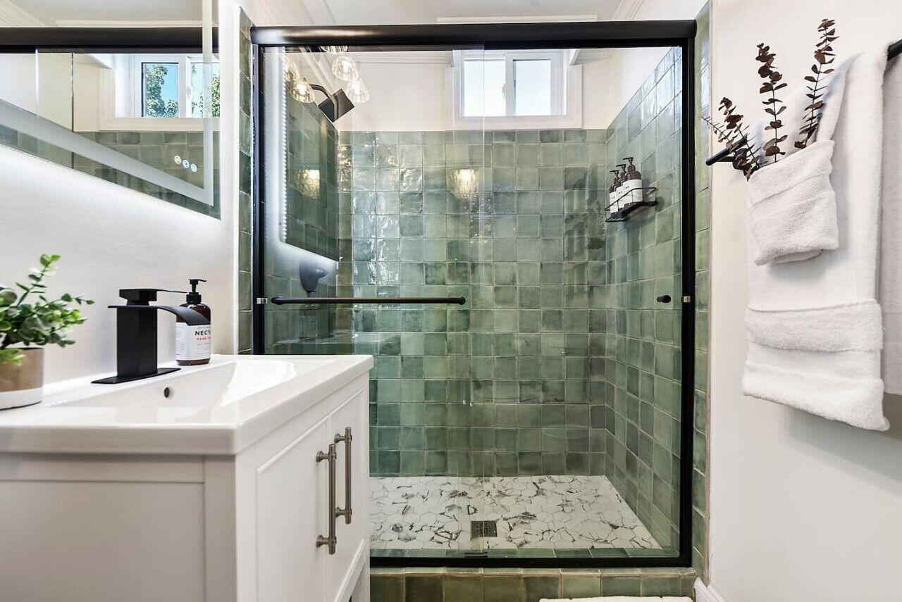 Eco-friendly toiletries, hair dryer, towels