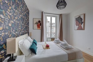 2 chambres, fer et planche Ă repasser, Wi-Fi, draps fournis