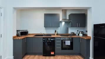 Fridge, microwave, oven, toaster