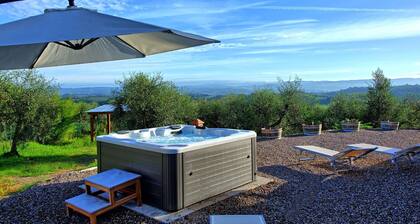 Alleinstehendes Ferienhaus mit W-LAN, Klimaanlage, Whirlpool, TV, Innenhof, Panoramablick