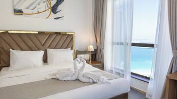 Appartement Deluxe, 2 chambres, balcon, vue marina | Rideaux occultants, fer et planche Ă repasser, Wi-Fi gratuit