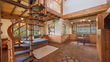 Traditional Quadruple Room, Mountain View | Blackout curtains, free WiFi, bed sheets