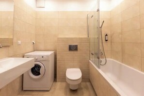 ดีไซน์อพาร์ทเมนท์, 1 ห้องนอน, ระเบียง, วิวเมือง | ห้องน้ำ | ไดร์เป่าผม, ผ้าเช็ดตัว, สบู่, ยาสระผม