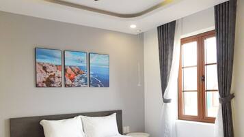 Studio Superior - 1 dubbelsäng - mikrovågsugn - havsutsikt | Minibar, individuell inredning, unika möbler och ljudisolering