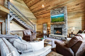 Smart TV, fireplace, video games, stereo